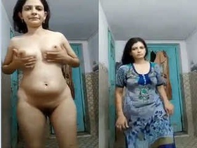 A stunning girl strips down for cash and flaunts her body
