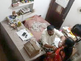 Desi wife's big boobs pressed by boss in office