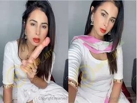 Horny Desi babe gives a sloppy blowjob with a dildo