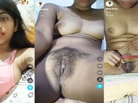A daring Indian girl reveals her intimate parts in real time