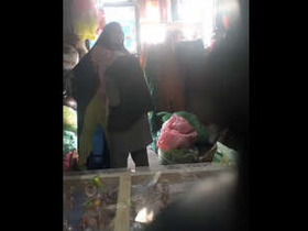 Mature Pakistani couple's passionate romance in a store