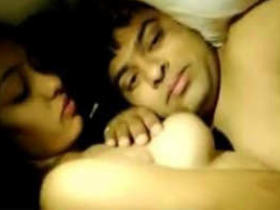 Honeymoon couple enjoys steamy MMF threesome on camera