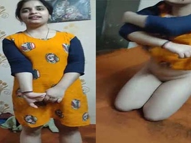 A stunning girl's first time on camera as she strips down