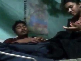 Busty Indian girlfriend gives her boyfriend a hardcore pounding on top