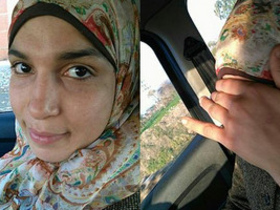 Masturbating with a hijab: Arab woman's solo session in the car