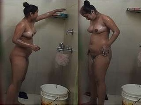 Desi beauty shines in the bathroom
