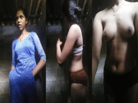 Naked village girl performs a sensual striptease in a solo video
