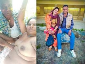 Desi couple enjoys outdoor sex in public place