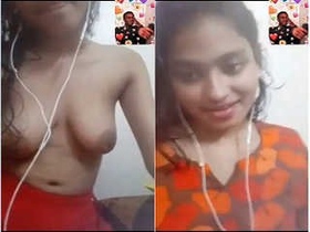 Indian and Bangladeshi girl flaunts her breasts and pussy on video call