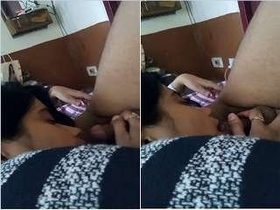 Hot Indian girl gives a sensual blowjob