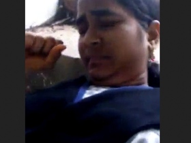 College lover gets naughty on stairs