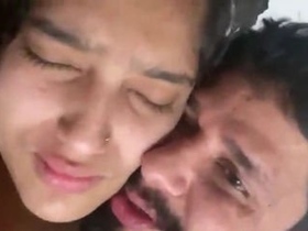 Friend and girlfriend have passionate sex in bedroom
