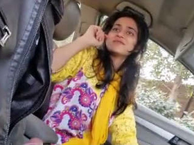 My boyfriend's clear Hindi language with his girlfriend's car