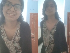 Pakistani girl with small boobs teases and pleasures herself in front of camera