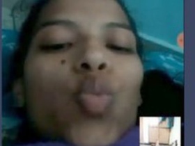 Indian college girl gets naughty on video call