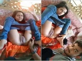 Hot girl masturbating and licking her pussy