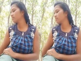 Indian couple has sex in the jungle with blonde teen