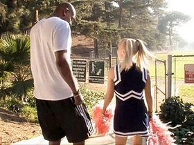 Alyssa, a petite teen, gets pounded by a big black cock