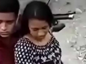 Desi Indian girl gets naughty in the open air