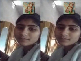 Village girl bares her breasts and intimate area on VC