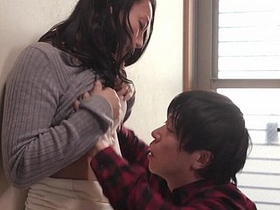 Japanese babe gets dirty with her stepfather in steamy video