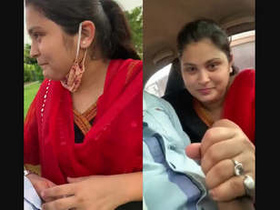 Outdoor blowjob action with a desi girl in a park and car