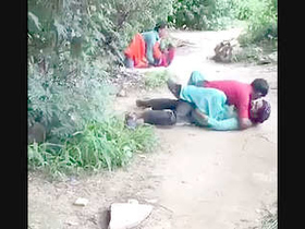 Desi couple enjoys outdoor sex in public place