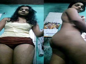 Hairy village girl gets naked and shows off her beauty
