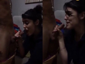 A wild girl having sex with her partner's penis