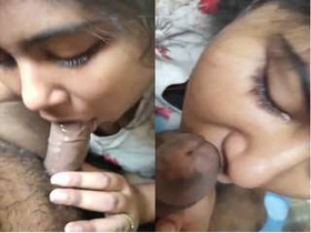 Exclusive video of a horny girl giving a blowjob and exposing her boobs and pussy