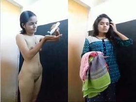 Exclusive video of a cute Indian girl recording her bathing session for her lover