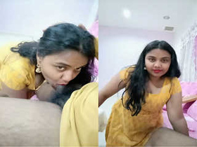 Exclusive Tamil wife Kruthika gives amateur blowjob in part 3