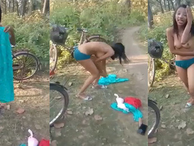Indian village girl goes nude after sex