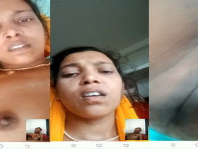 Desi village bhabhi Bhabha flaunts her big boobs and pussy in a live video