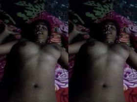 Tamil babe with big boobs films her boyfriend's cock