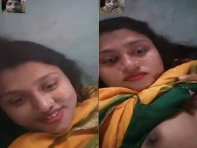 Bangladeshi bhabhi flaunts her large breasts in front of her lover