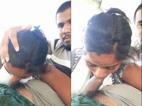 Indian girl from the countryside gives a skilled blowjob