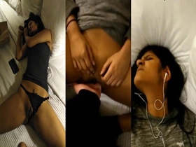 Indian girl pleasures herself with licking and fingering in bed