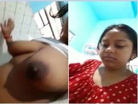 Curvy Indian babe flaunts her big boobs and pees in the shower