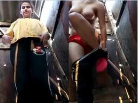Desi girl from the countryside strips naked for money Part 1