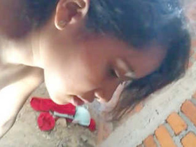 Cute young girl gets doggy style fucked by well-endowed man