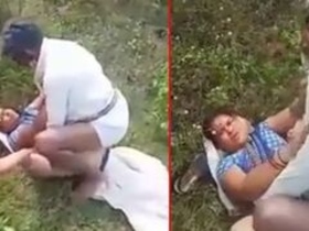 Desi slut aunt gets caught having sex with an old lover in the backyard