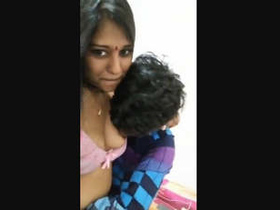 Small-boobed Indian babe giving oral pleasure to her lover