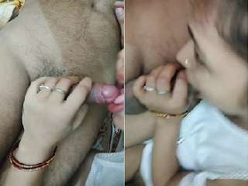 Amateur Indian Bhabhi gives a sloppy blowjob