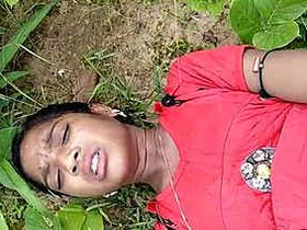 Cute Indian girl gets outdoor pleasure