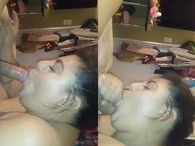 Wife swallows a big load of cum in BBW video