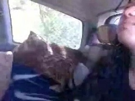 Sexy Arab couple gets frisky in a car