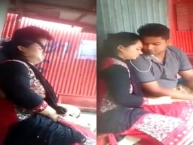 Tamil aunty's big boobs in a steamy outdoor sex video
