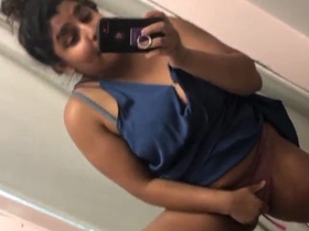 Horny girl uses fingers to pleasure herself in solo video