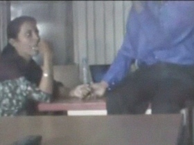 Desi's secretary gives a mind-blowing blowjob to her boss in the office